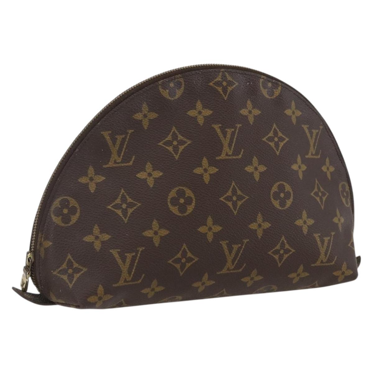 LOUIS VUITTON Monogram Trousse Demi Ronde Cosmetic Pouch M47520 LV Auth 172583