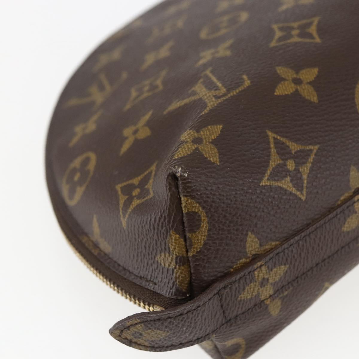 LOUIS VUITTON Monogram Trousse Demi Ronde Cosmetic Pouch M47520 LV Auth 172583