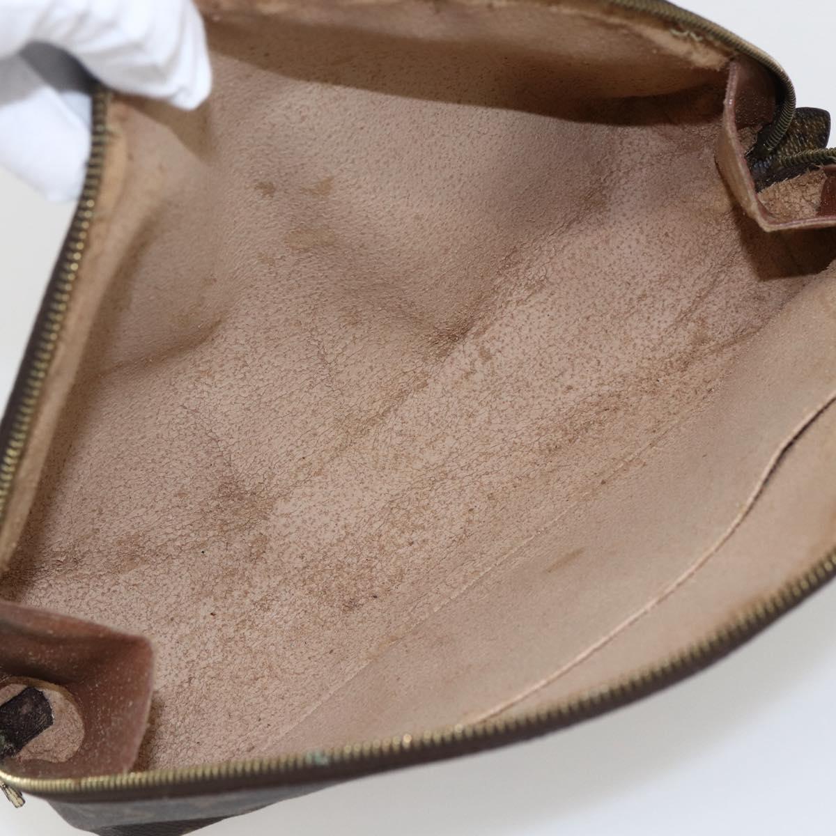 LOUIS VUITTON Monogram Trousse Demi Ronde Cosmetic Pouch M47520 LV Auth 172583