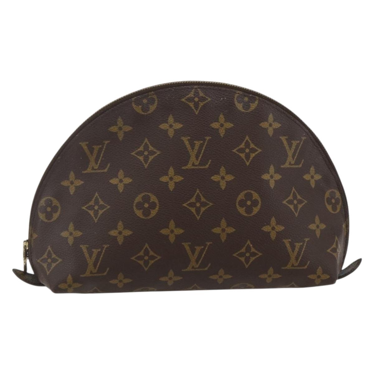 LOUIS VUITTON Monogram Trousse Demi Ronde Cosmetic Pouch M47520 LV Auth 172583
