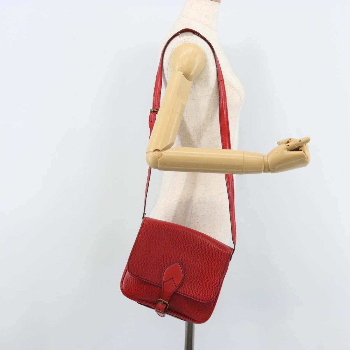 LOUIS VUITTON Epi Cartesier MM Shoulder Bag Red M52247 LV Auth 172584
