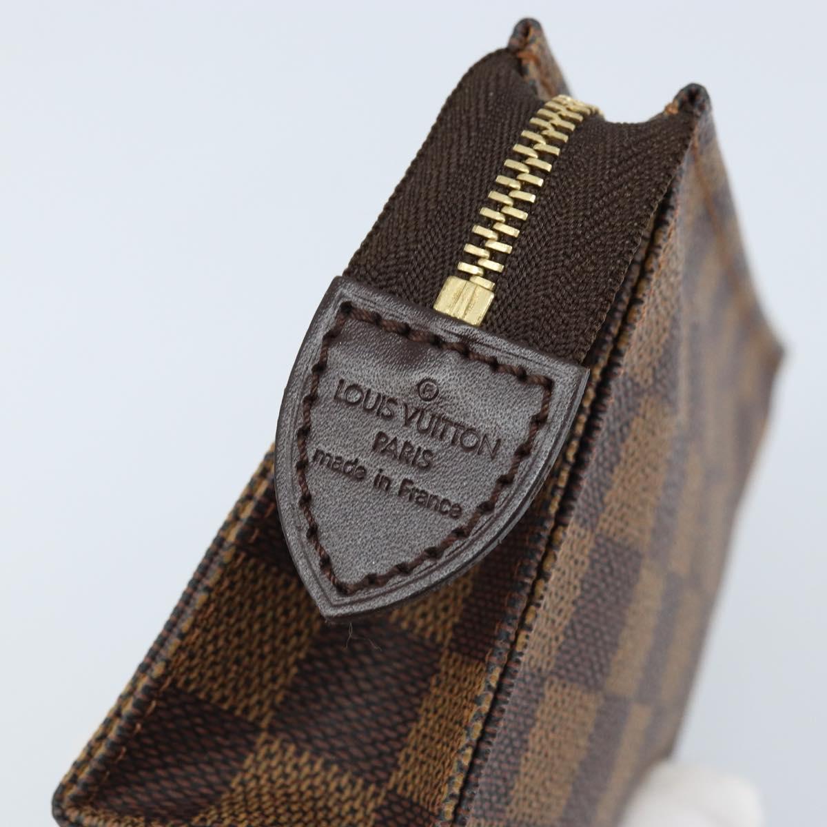 LOUIS VUITTON Damier Ebene Poche Toilette 15 Pouch N47548 LV Auth 172588V