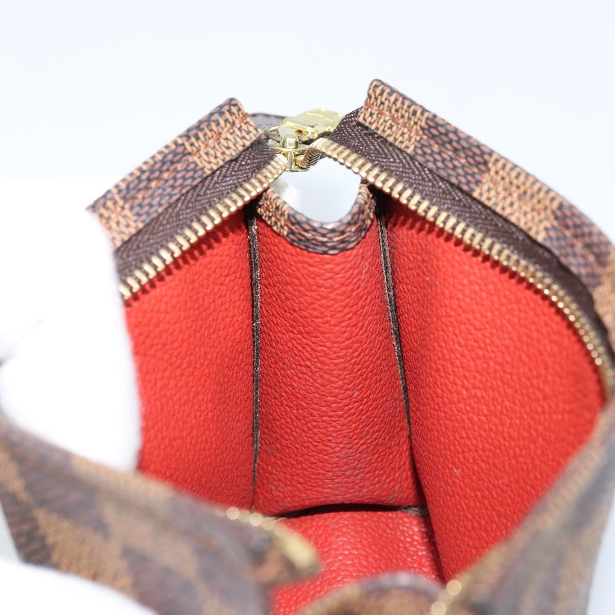 LOUIS VUITTON Damier Ebene Poche Toilette 15 Pouch N47548 LV Auth 172588V