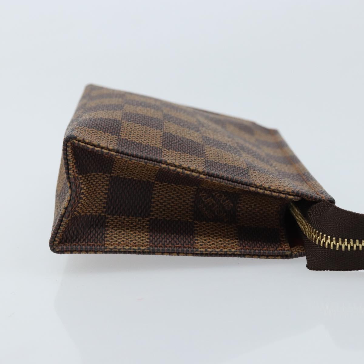 LOUIS VUITTON Damier Ebene Poche Toilette 15 Pouch N47548 LV Auth 172588V