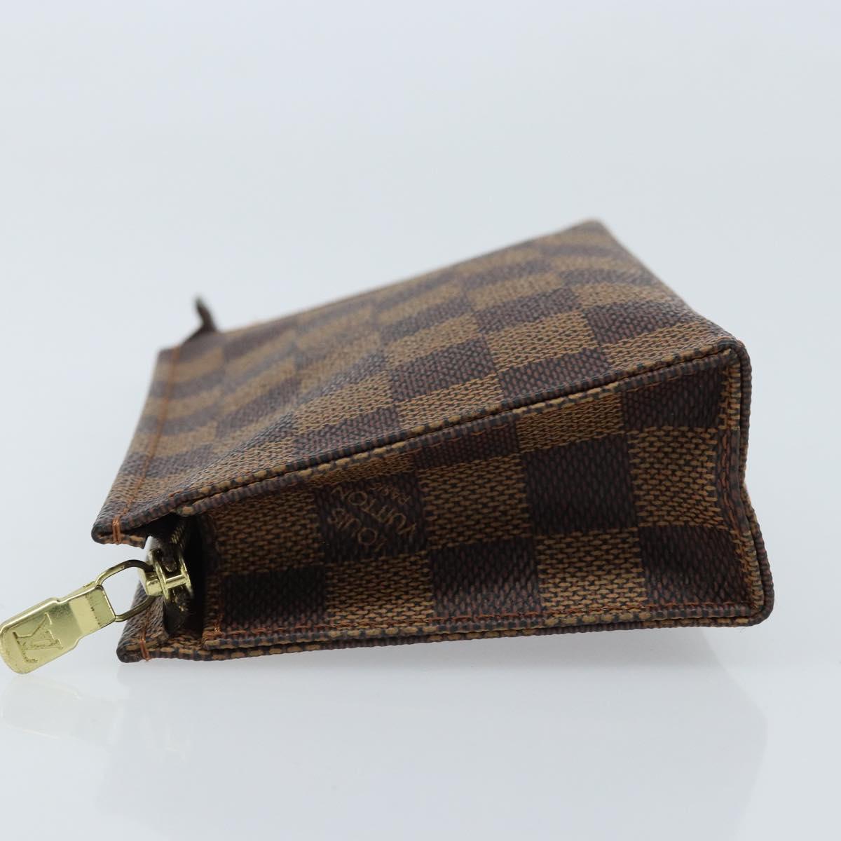 LOUIS VUITTON Damier Ebene Poche Toilette 15 Pouch N47548 LV Auth 172588V
