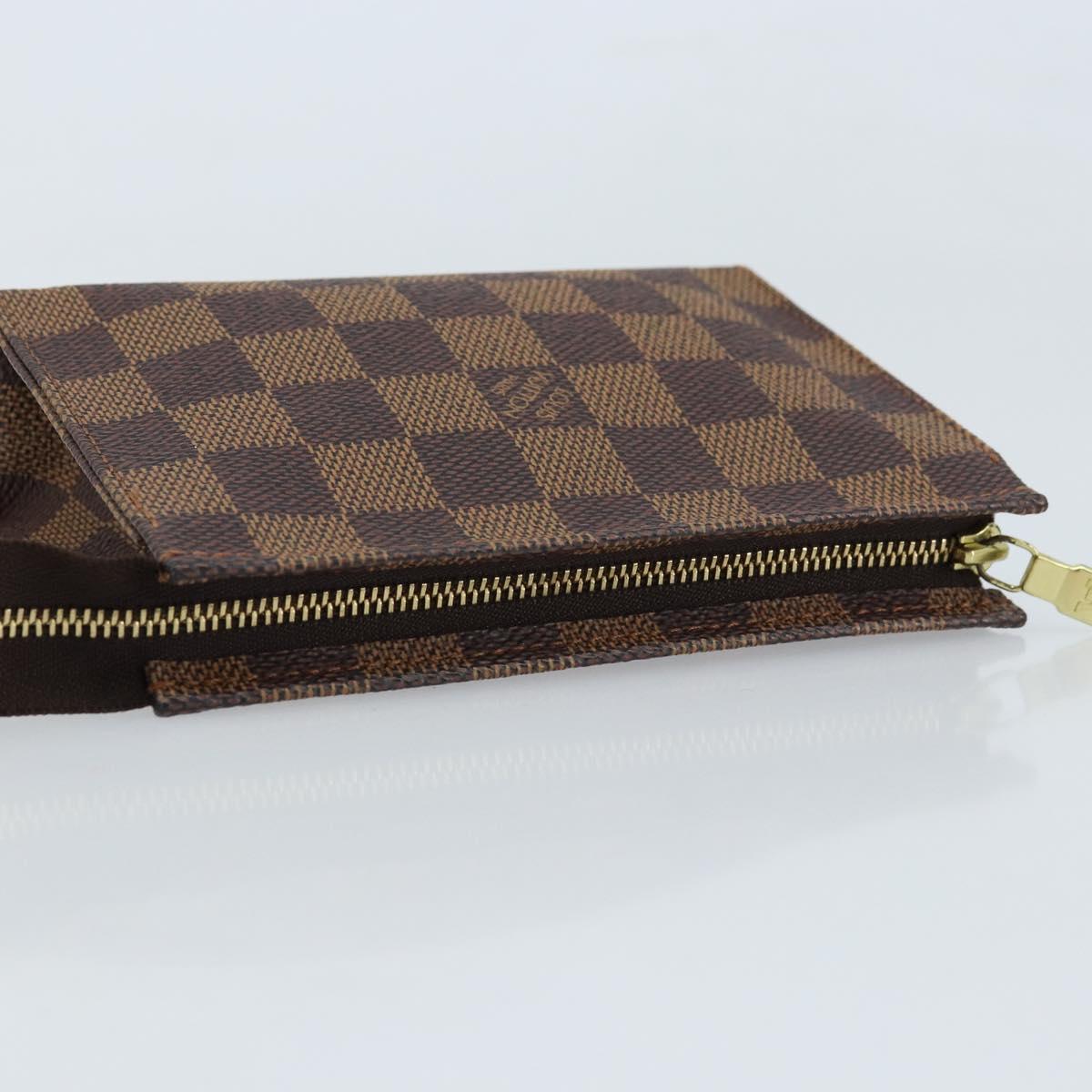 LOUIS VUITTON Damier Ebene Poche Toilette 15 Pouch N47548 LV Auth 172588V
