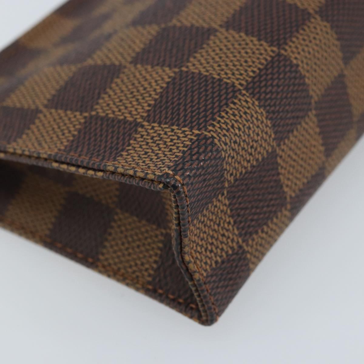 LOUIS VUITTON Damier Ebene Poche Toilette 15 Pouch N47548 LV Auth 172588V