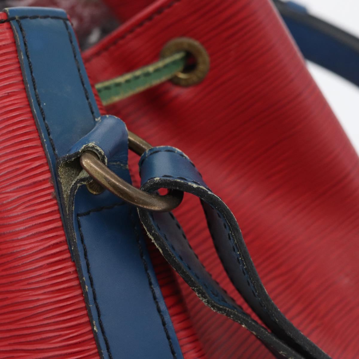 LOUIS VUITTON Epi Noe Shoulder Bag Tricolor Red Blue M44084 LV Auth 172622