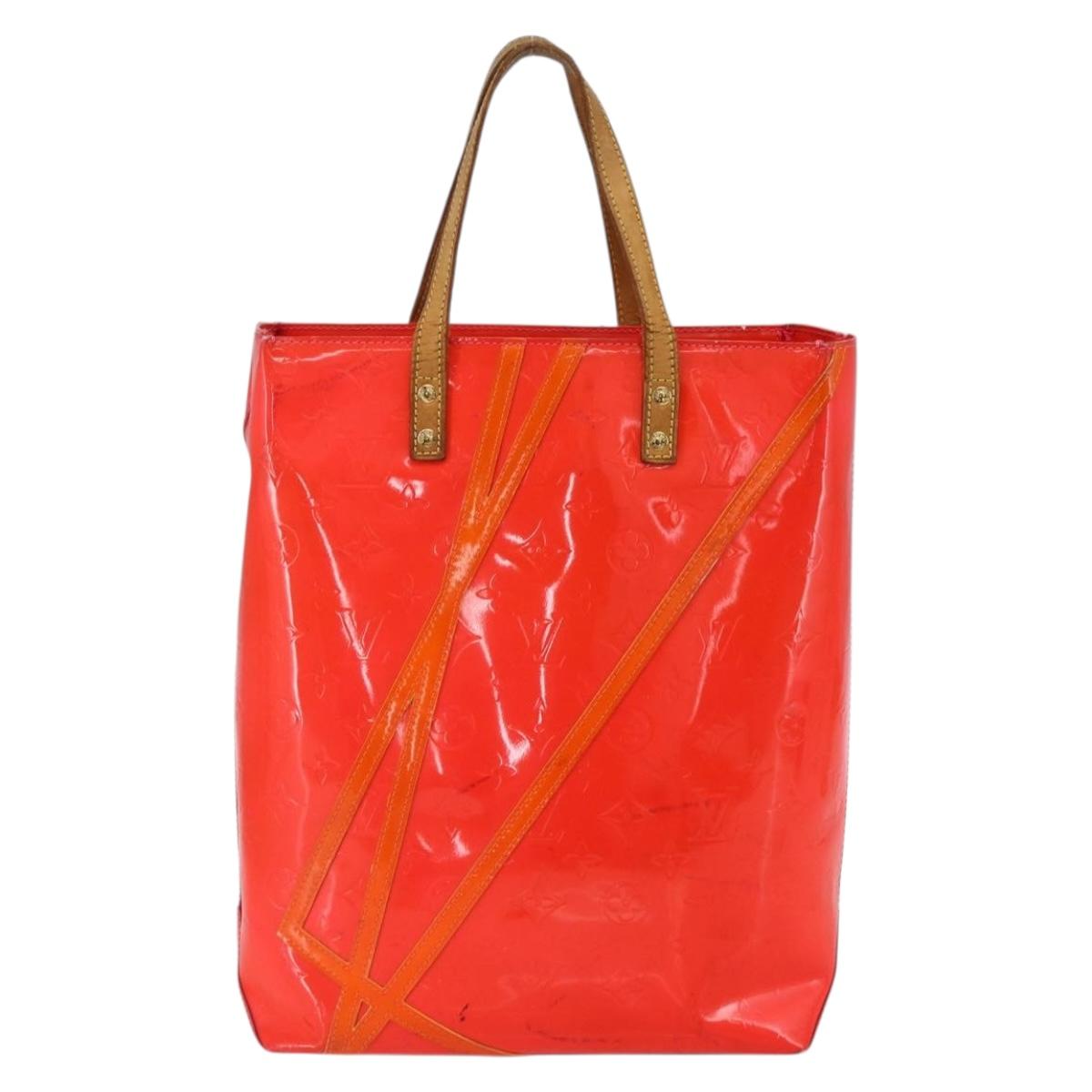 LOUIS VUITTON Monogram Vernis Fluo Reade MM Hand Bag Pink M91900 LV Auth 172626