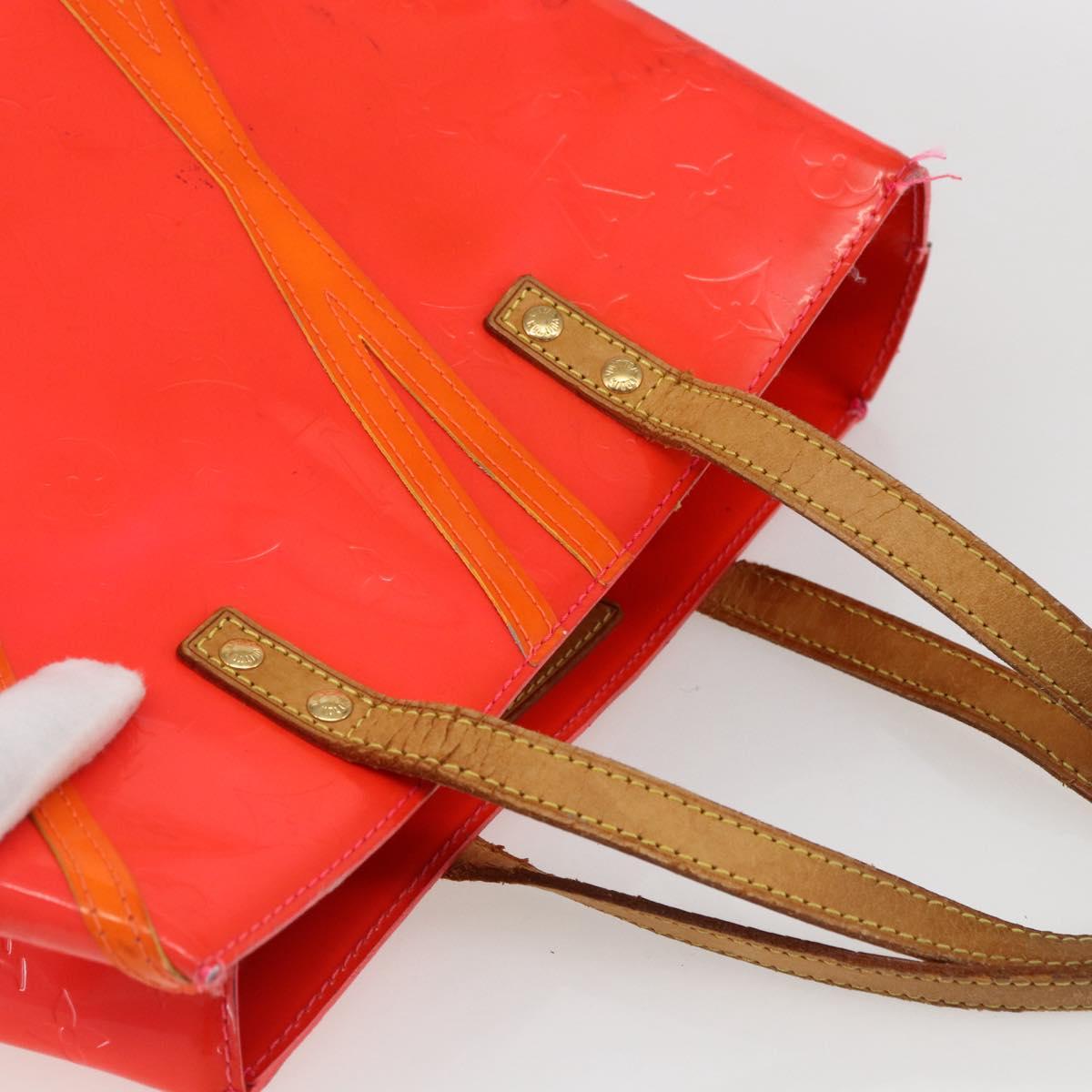 LOUIS VUITTON Monogram Vernis Fluo Reade MM Hand Bag Pink M91900 LV Auth 172626