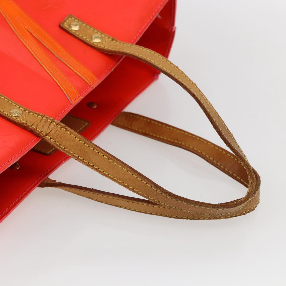 LOUIS VUITTON Monogram Vernis Fluo Reade MM Hand Bag Pink M91900 LV Auth 172626