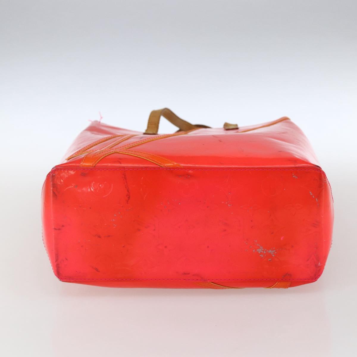LOUIS VUITTON Monogram Vernis Fluo Reade MM Hand Bag Pink M91900 LV Auth 172626
