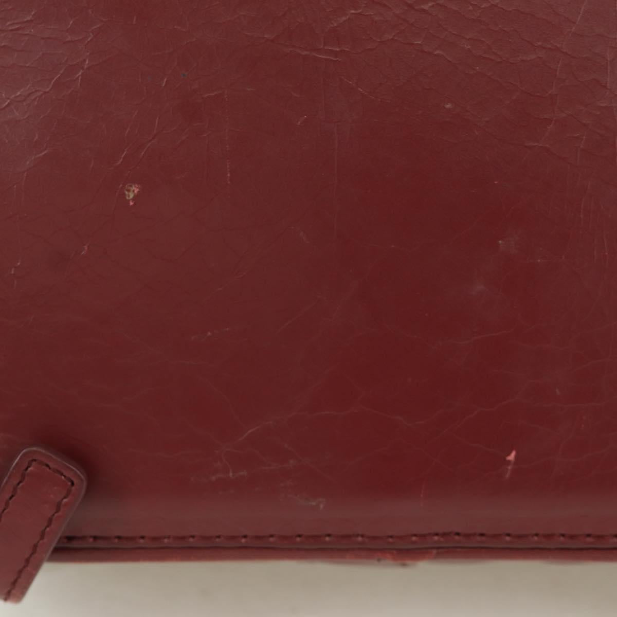 CHANEL Matelasse Chain Backpack Leather Bordeaux Silver CC Auth 172627A