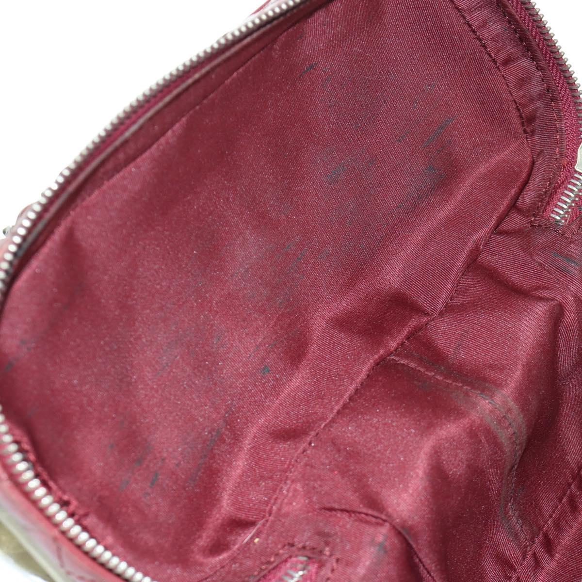 CHANEL Matelasse Chain Backpack Leather Bordeaux Silver CC Auth 172627A