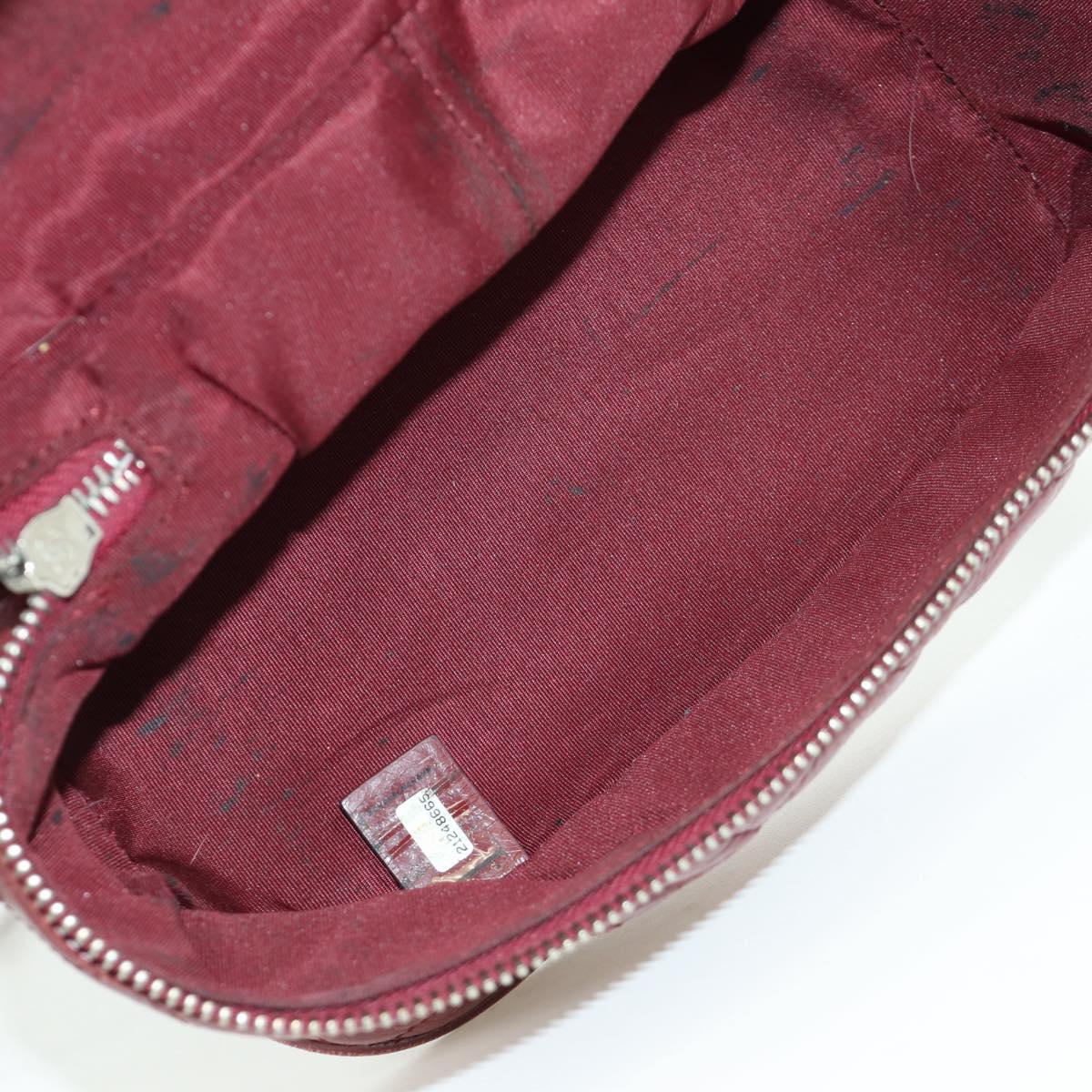 CHANEL Matelasse Chain Backpack Leather Bordeaux Silver CC Auth 172627A