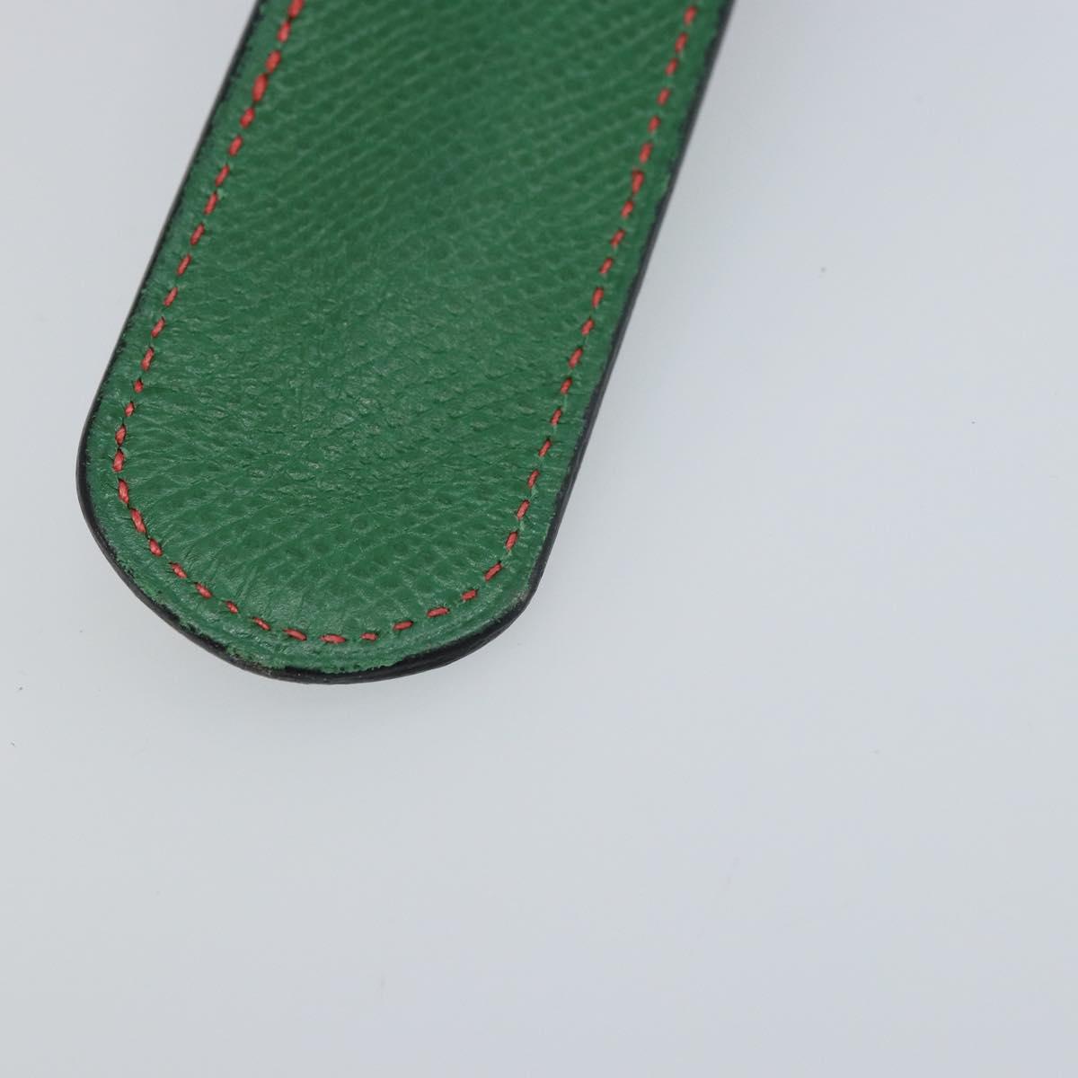 HERMES Pen Case Leather Green Auth 172634