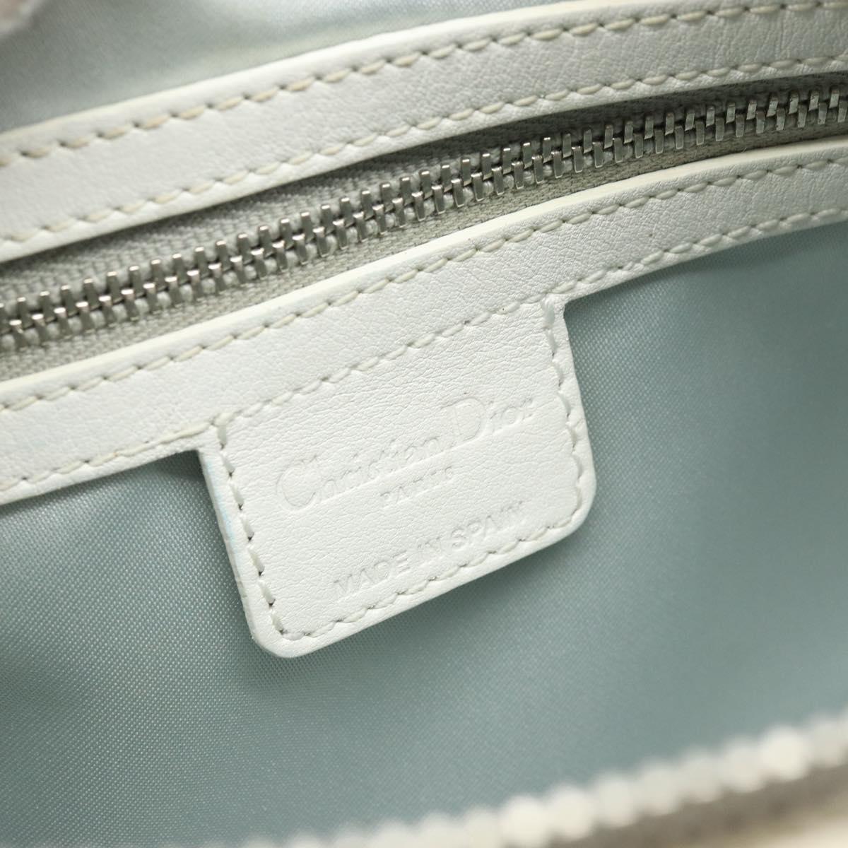 Christian Dior Trotter Romantic Shoulder Bag PVC White Silver Auth 172653A