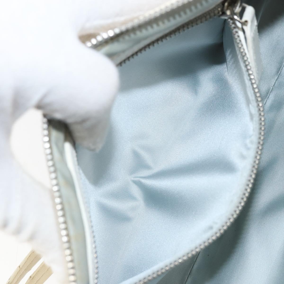 Christian Dior Trotter Romantic Shoulder Bag PVC White Silver Auth 172653A