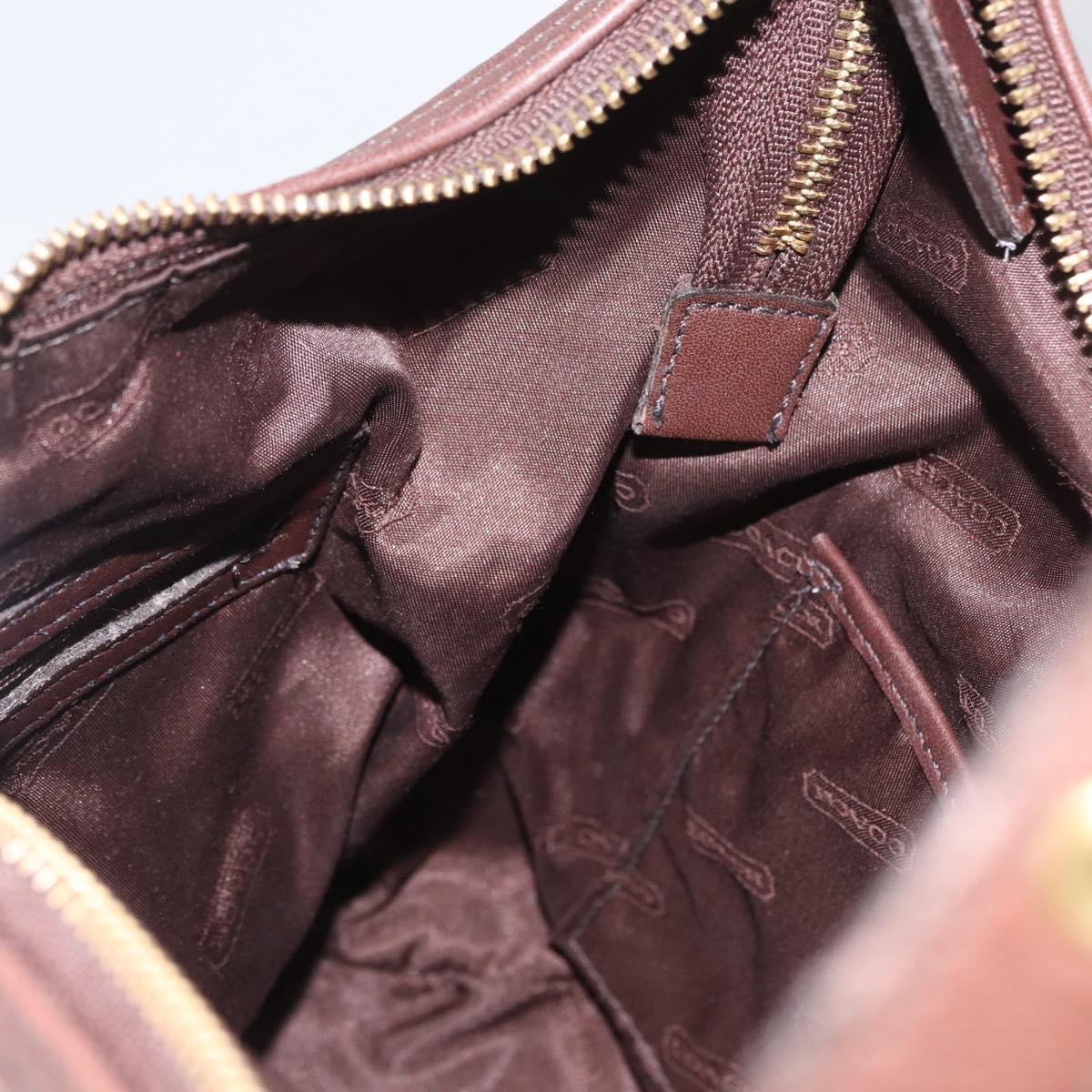 Coach Shoulder Bag Leather Brown Gold Auth 172666