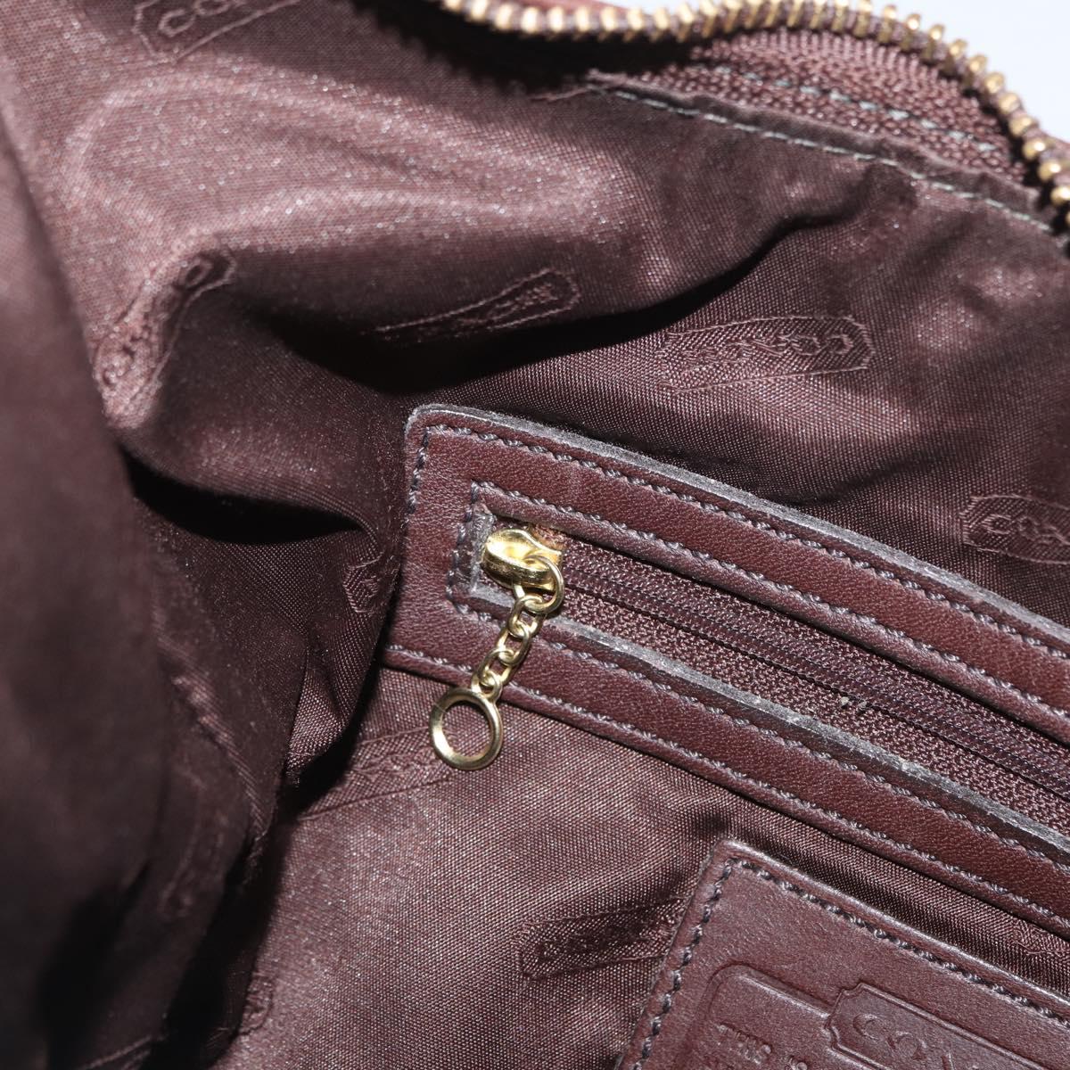 Coach Shoulder Bag Leather Brown Gold Auth 172666