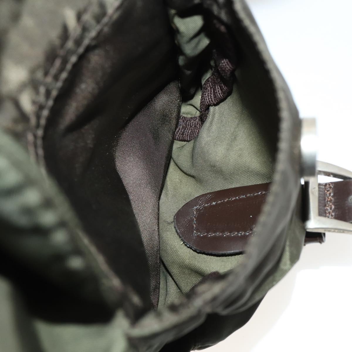 PRADA Backpack Nylon Khaki Silver Auth 172669