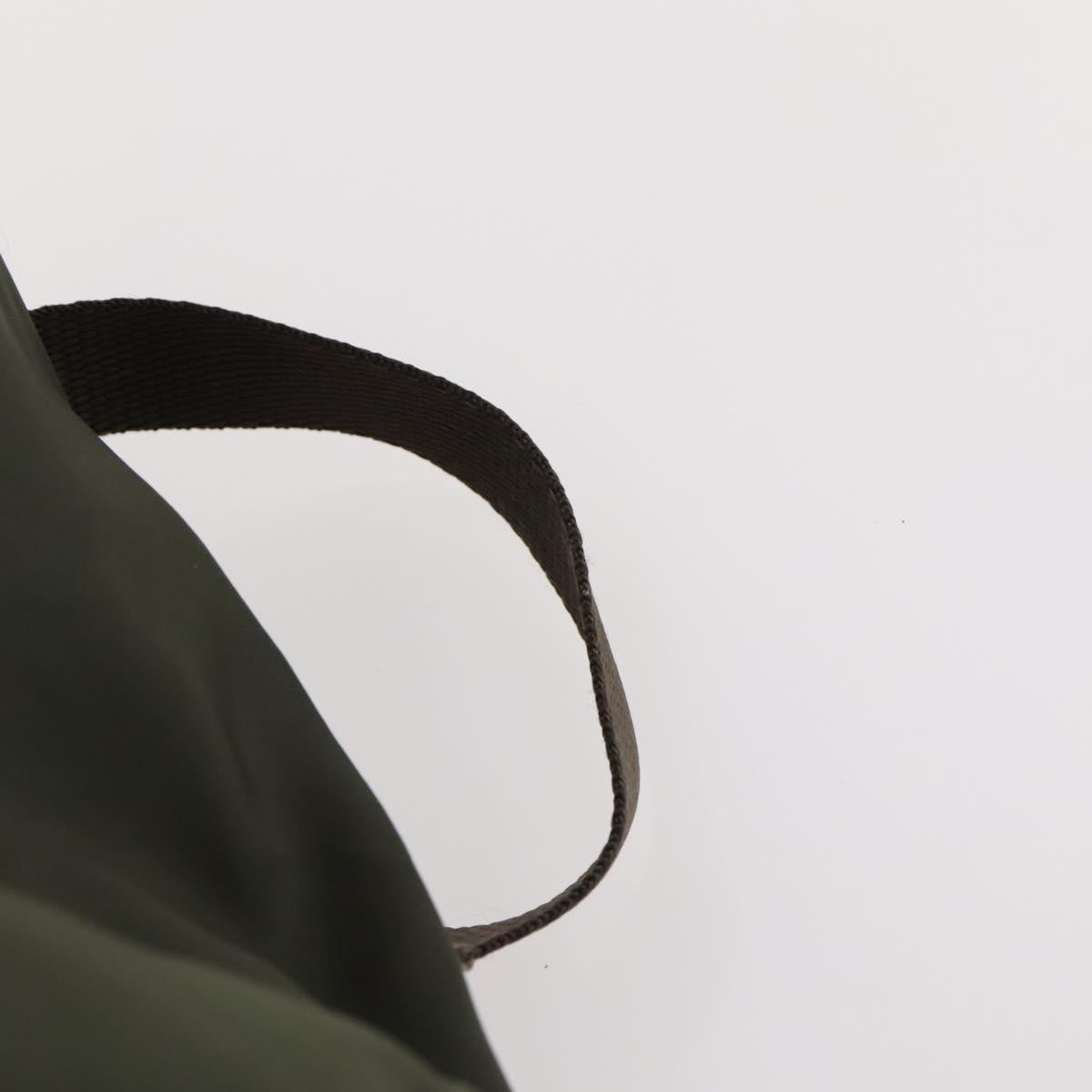 PRADA Backpack Nylon Khaki Silver Auth 172669
