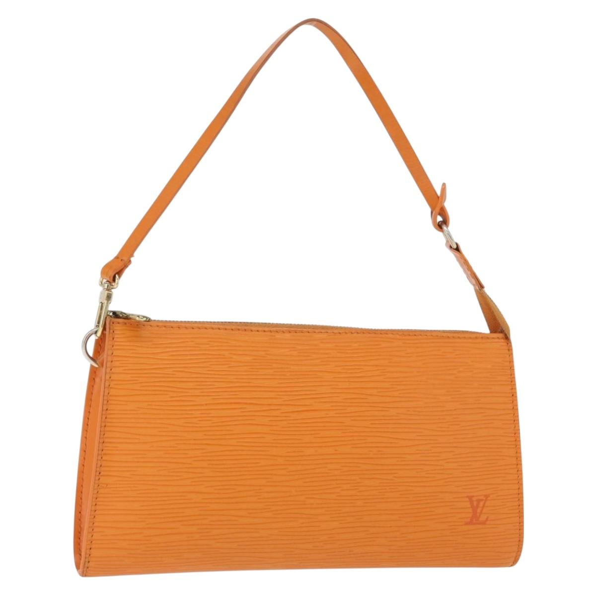 LOUIS VUITTON Epi Pochette Accessoires Pouch Orange Mandarin M5294H Auth 172673