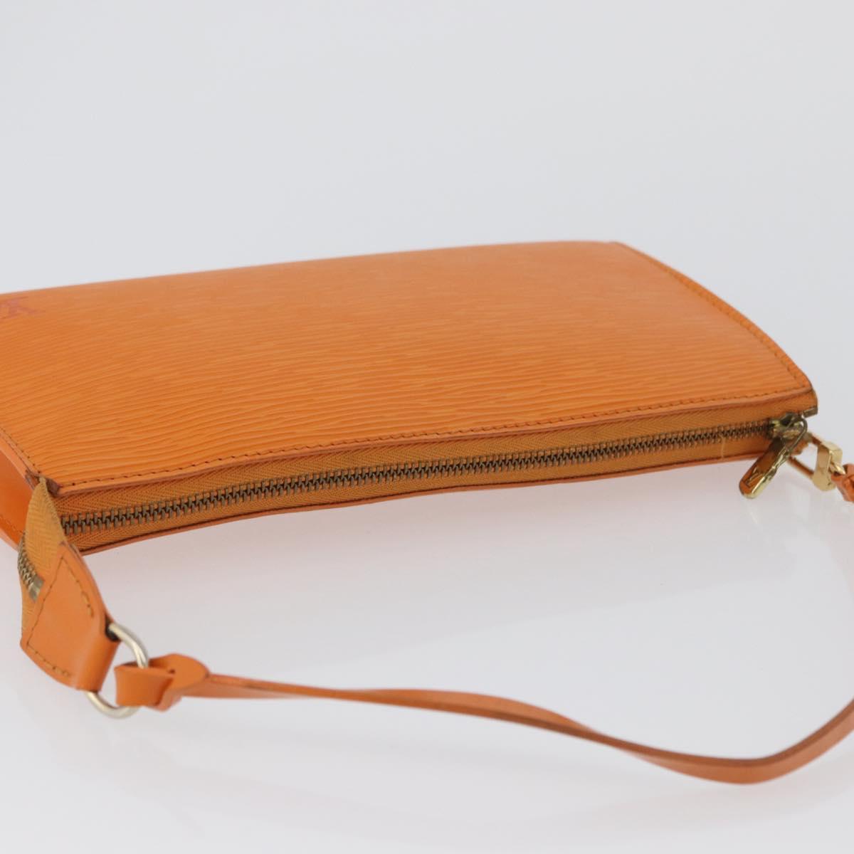 LOUIS VUITTON Epi Pochette Accessoires Pouch Orange Mandarin M5294H Auth 172673