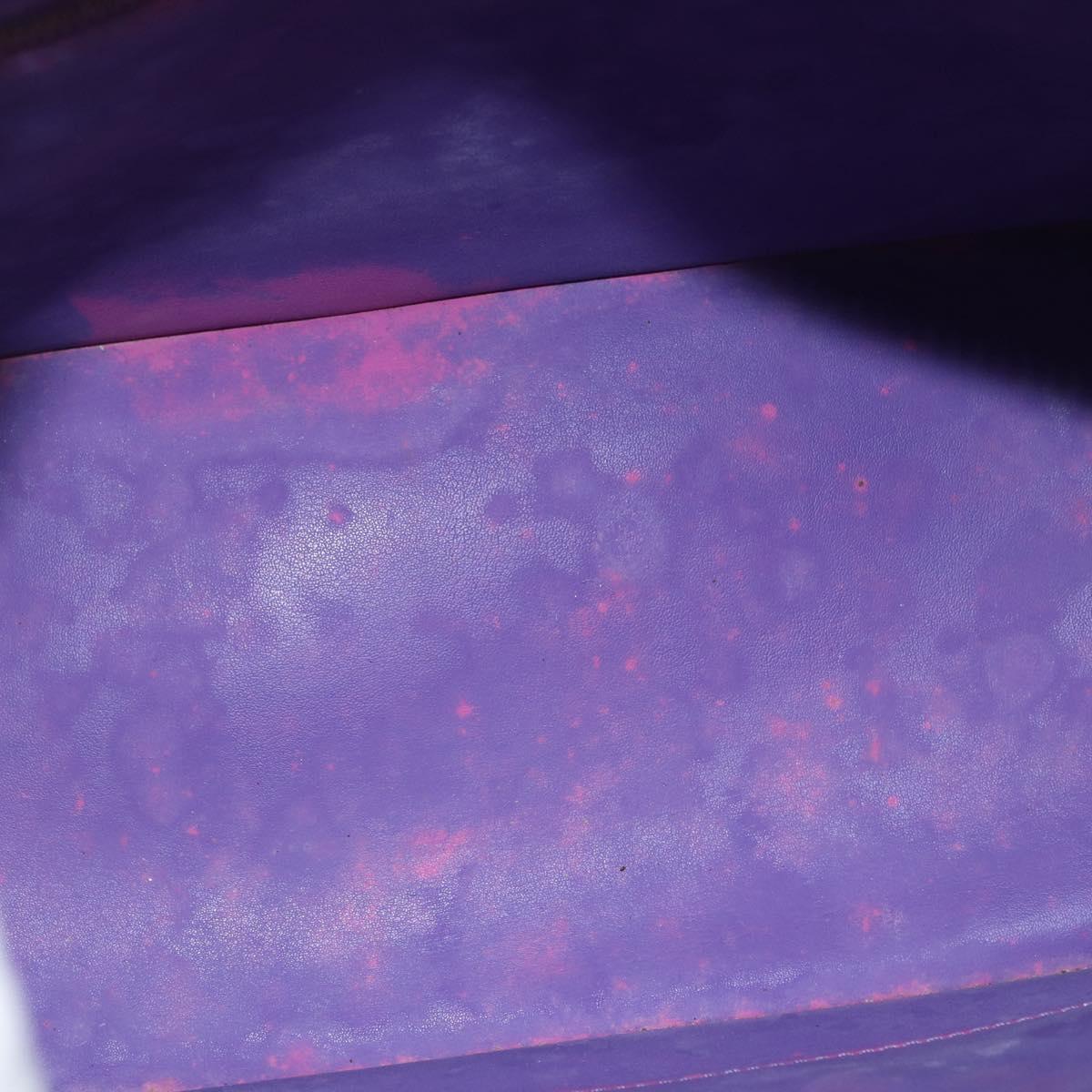 LOUIS VUITTON Monogram Vernis Houston Hand Bag Purple Viole M91093 Auth 172677