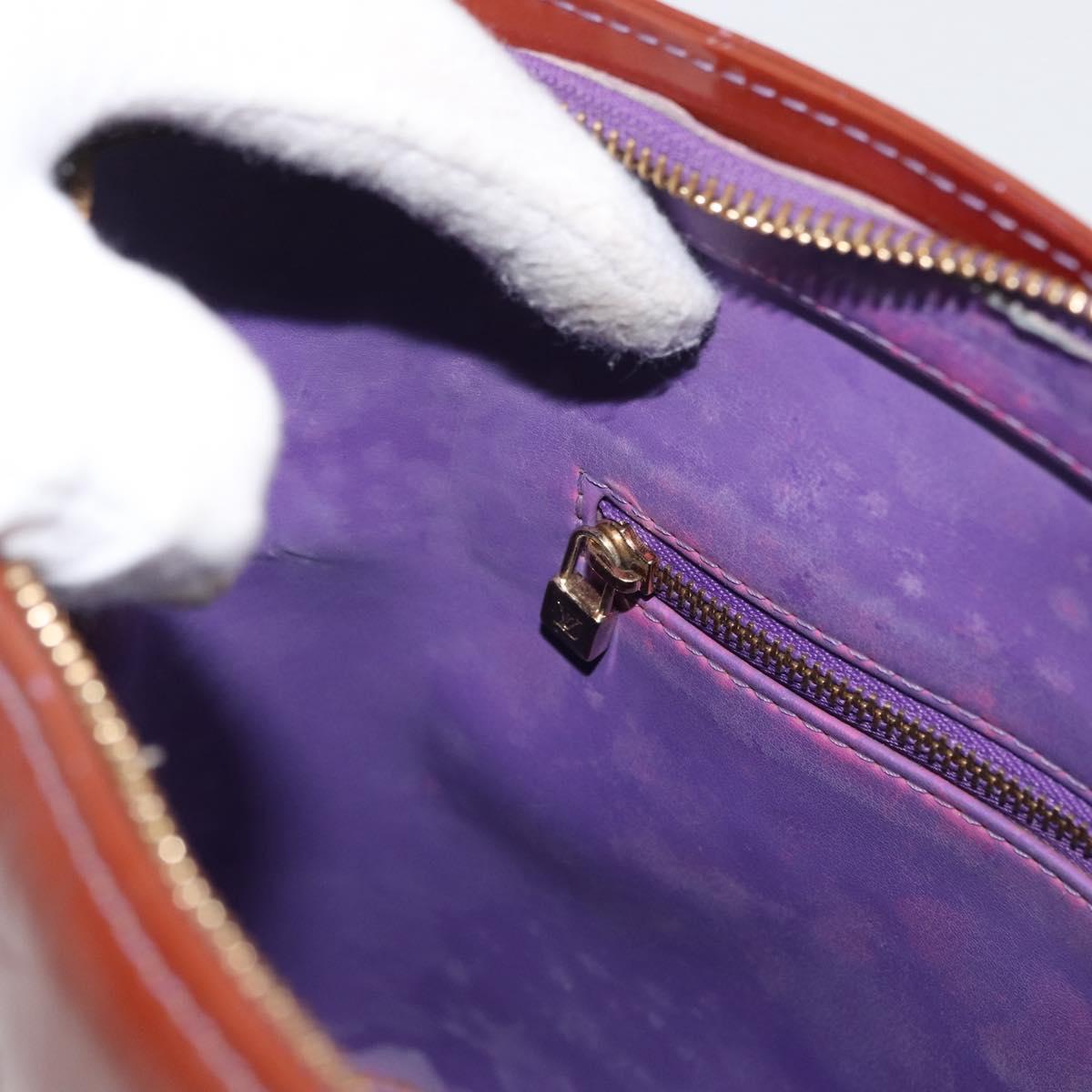LOUIS VUITTON Monogram Vernis Houston Hand Bag Purple Viole M91093 Auth 172677