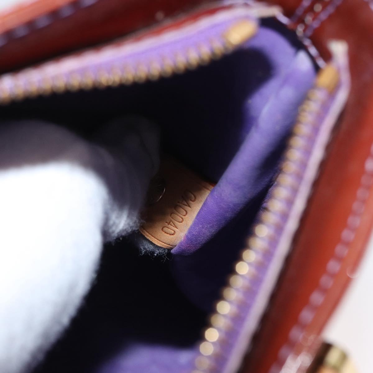 LOUIS VUITTON Monogram Vernis Houston Hand Bag Purple Viole M91093 Auth 172677