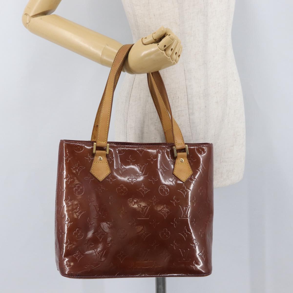 LOUIS VUITTON Monogram Vernis Houston Hand Bag Purple Viole M91093 Auth 172677
