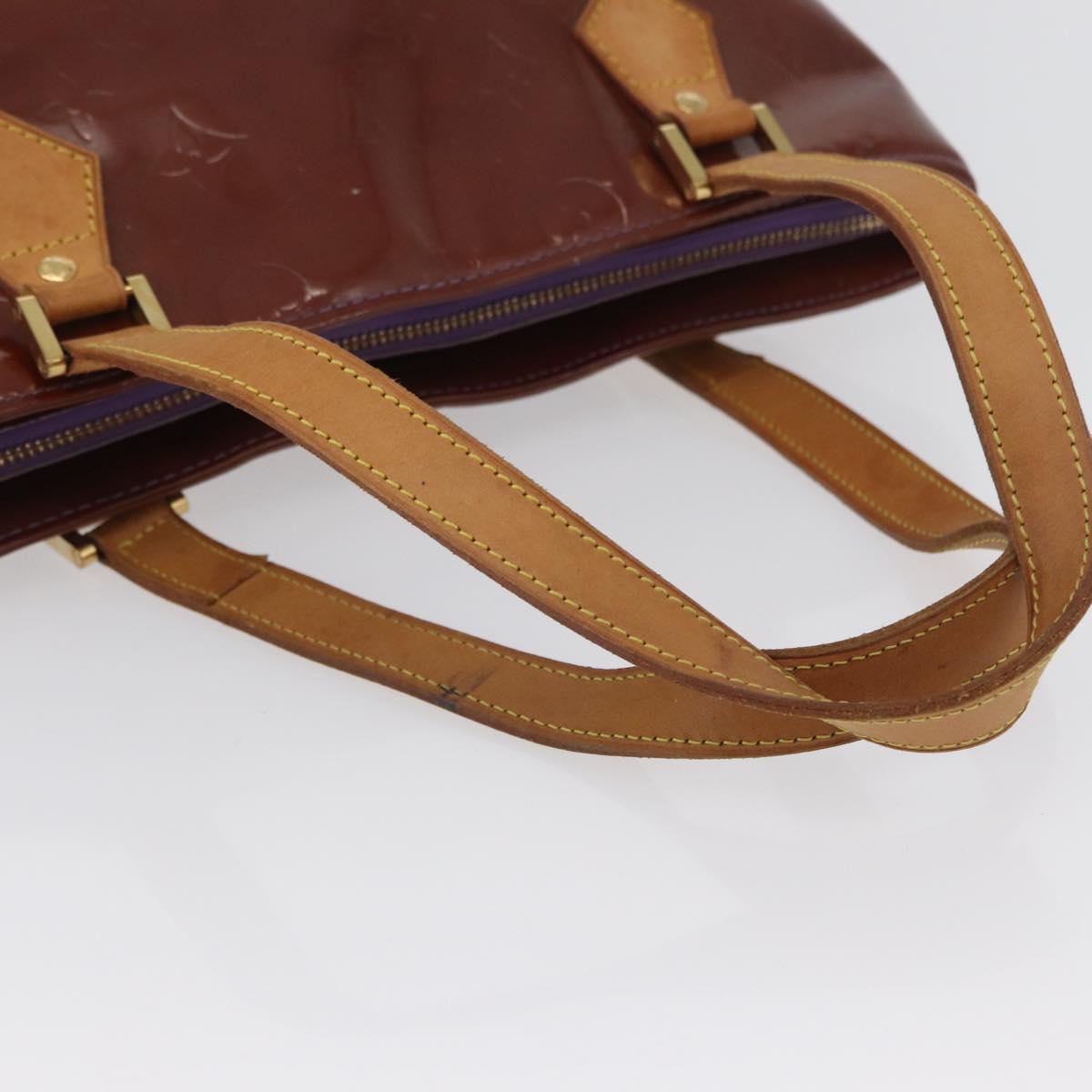 LOUIS VUITTON Monogram Vernis Houston Hand Bag Purple Viole M91093 Auth 172677