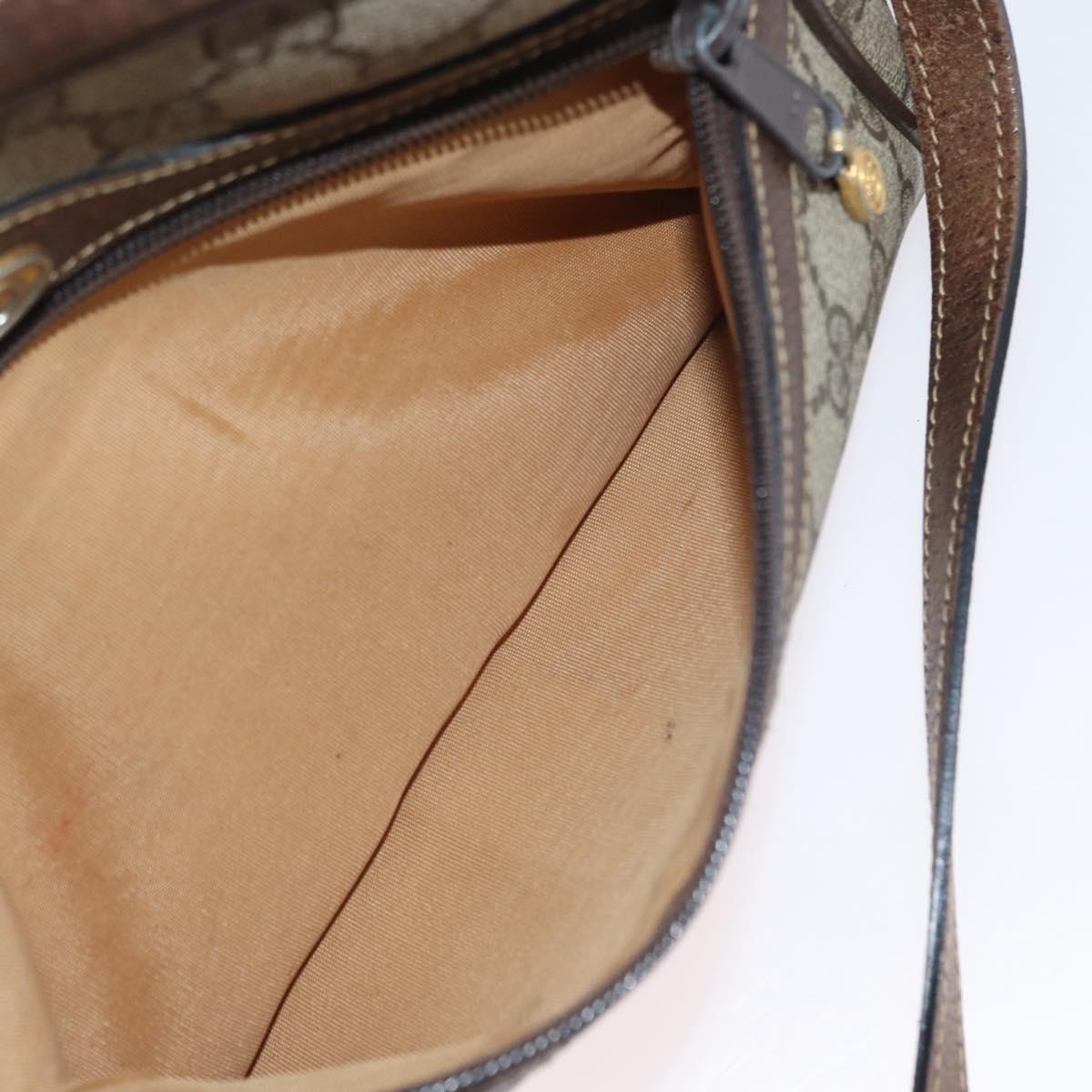 GUCCI GG Supreme Web Sherry Line Bag PVC Beige Gold 001 3654 5 Auth 172680