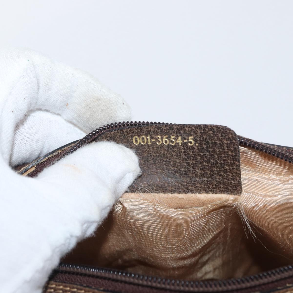 GUCCI GG Supreme Web Sherry Line Bag PVC Beige Gold 001 3654 5 Auth 172680