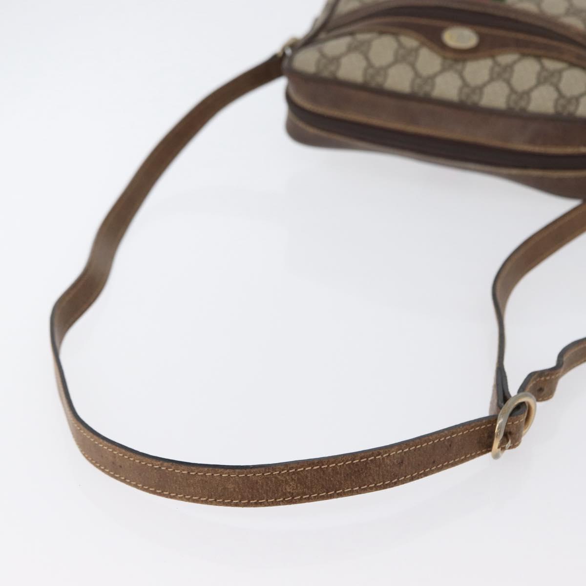 GUCCI GG Supreme Web Sherry Line Bag PVC Beige Gold 001 3654 5 Auth 172680