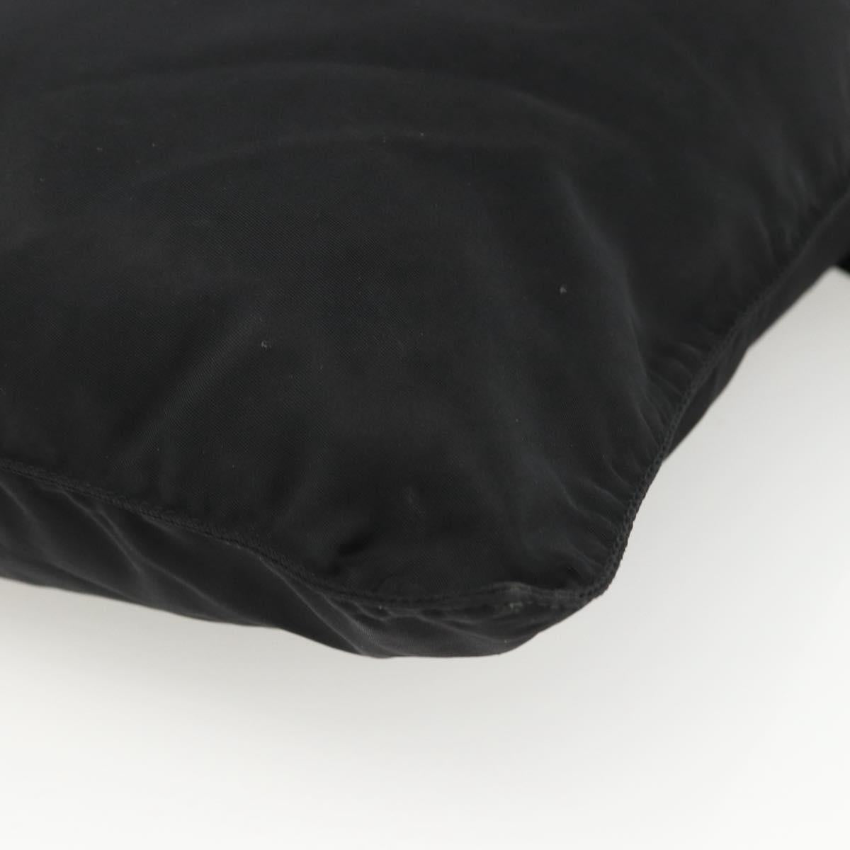 PRADA Shoulder Bag Nylon Black Silver Auth 172683