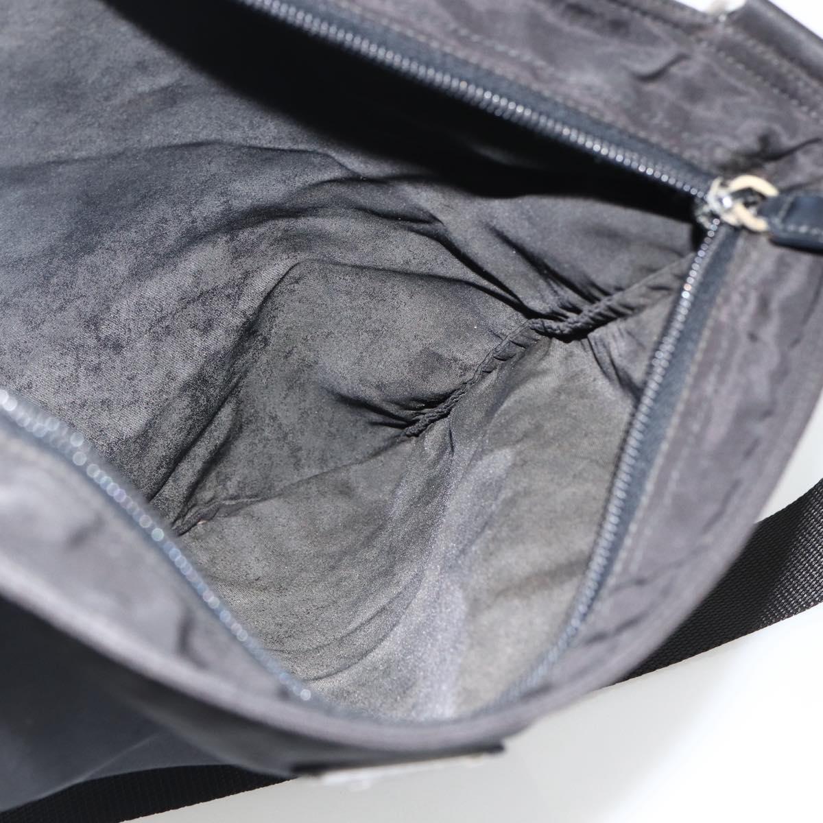 PRADA Shoulder Bag Nylon Black Silver Auth 172683