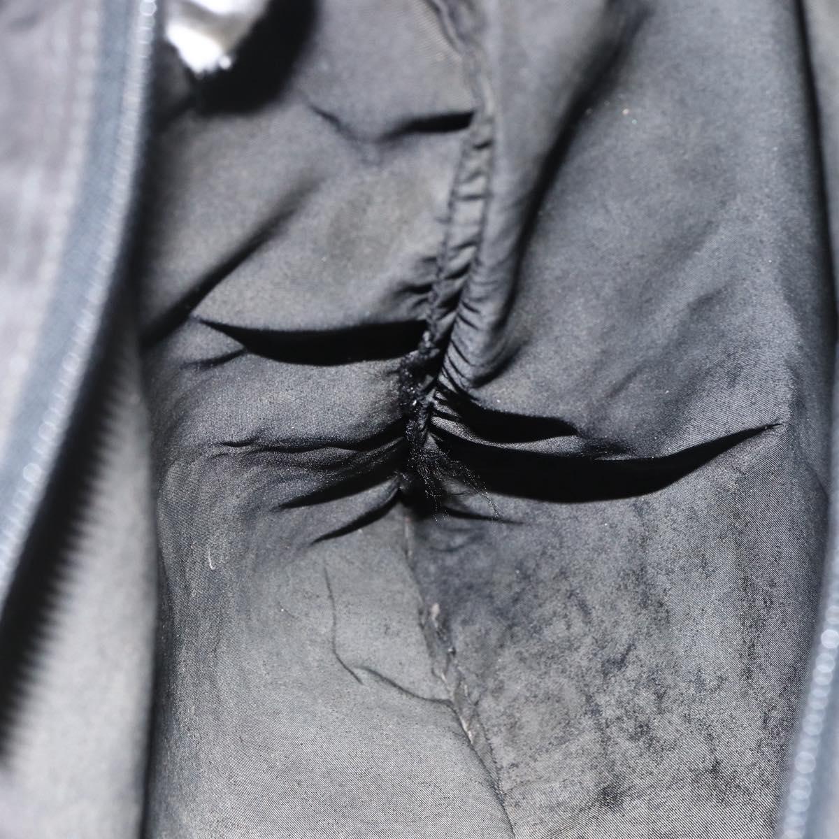 PRADA Shoulder Bag Nylon Black Silver Auth 172683