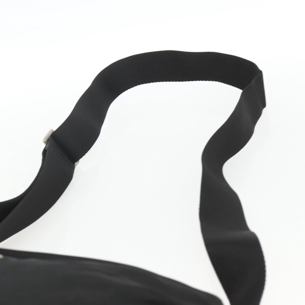 PRADA Shoulder Bag Nylon Black Silver Auth 172683