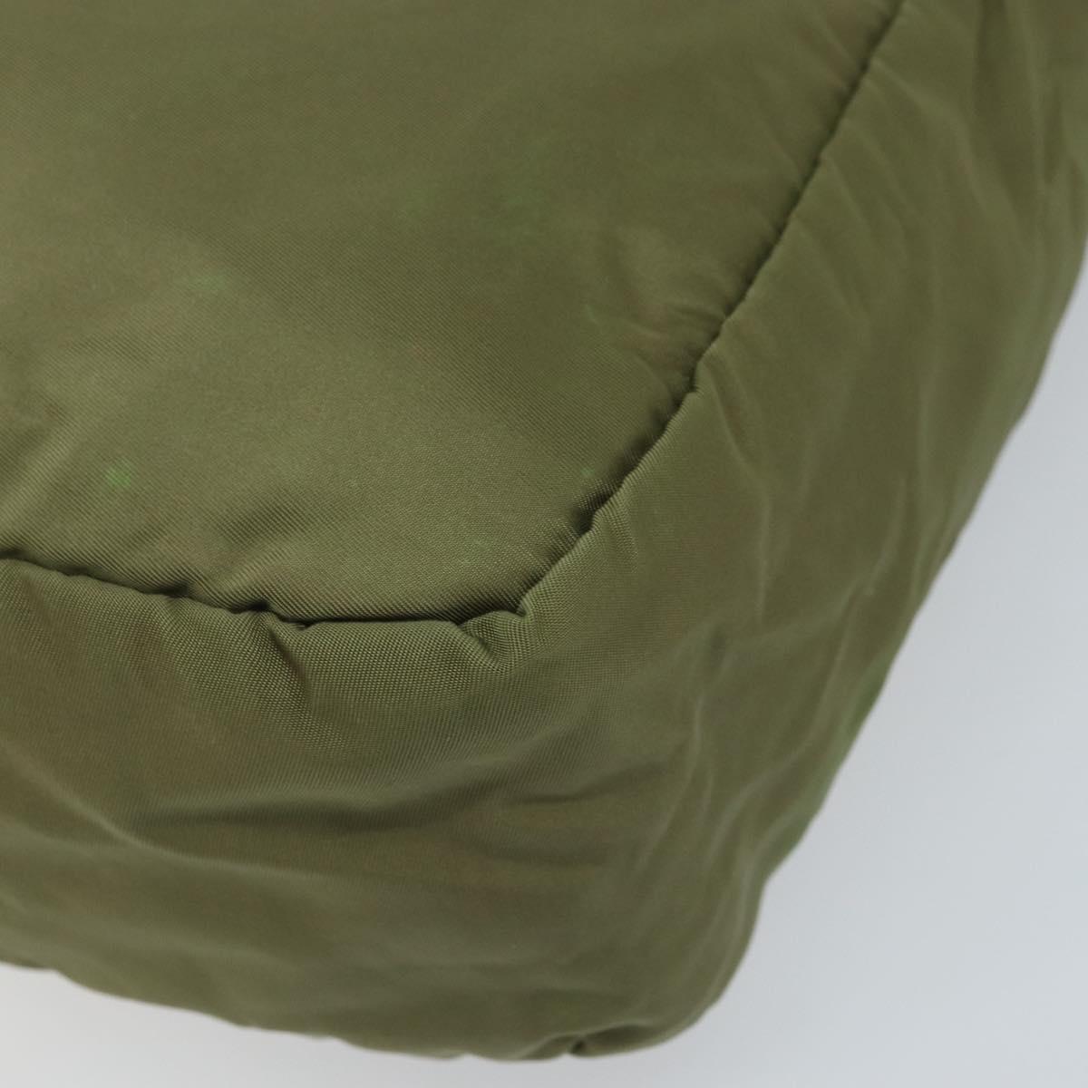 PRADA Tote Bag Nylon Green Silver Auth 172684