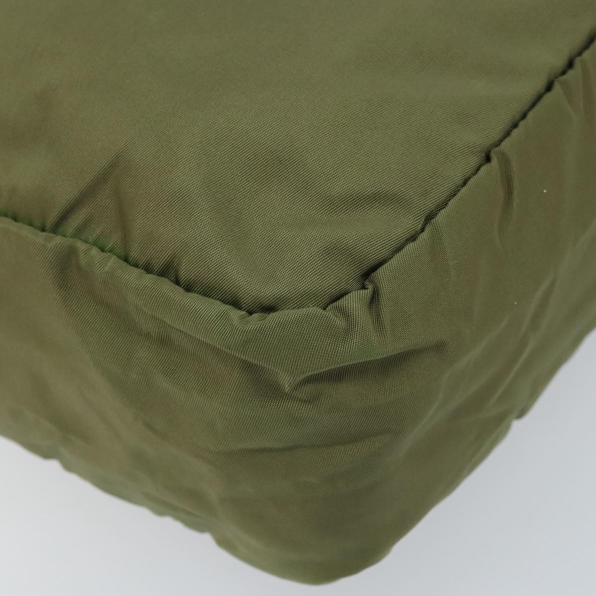 PRADA Tote Bag Nylon Green Silver Auth 172684