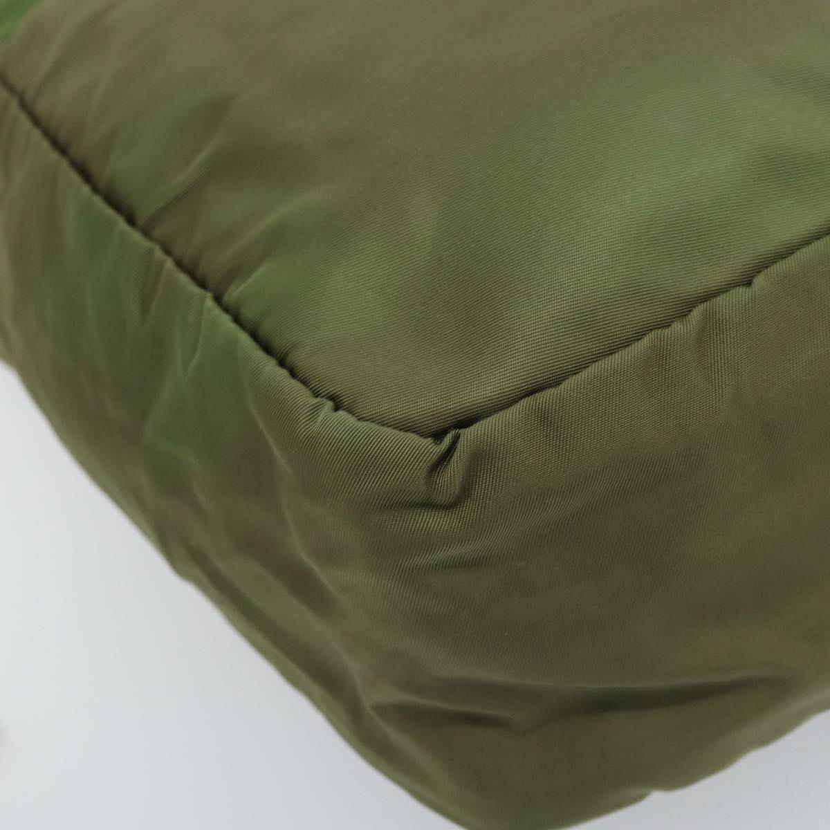 PRADA Tote Bag Nylon Green Silver Auth 172684