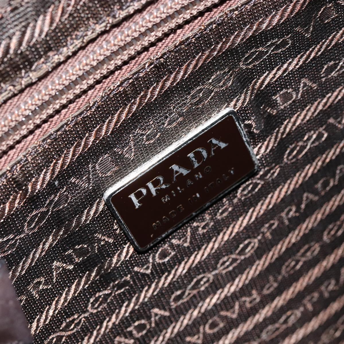 PRADA Tote Bag Nylon Green Silver Auth 172684