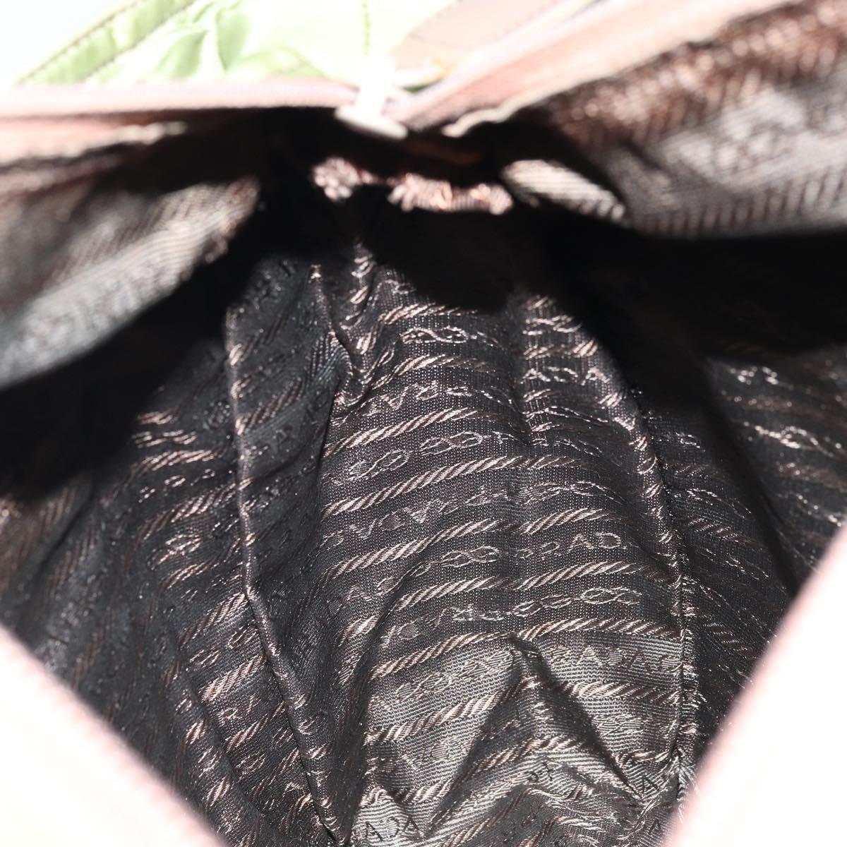 PRADA Tote Bag Nylon Green Silver Auth 172684