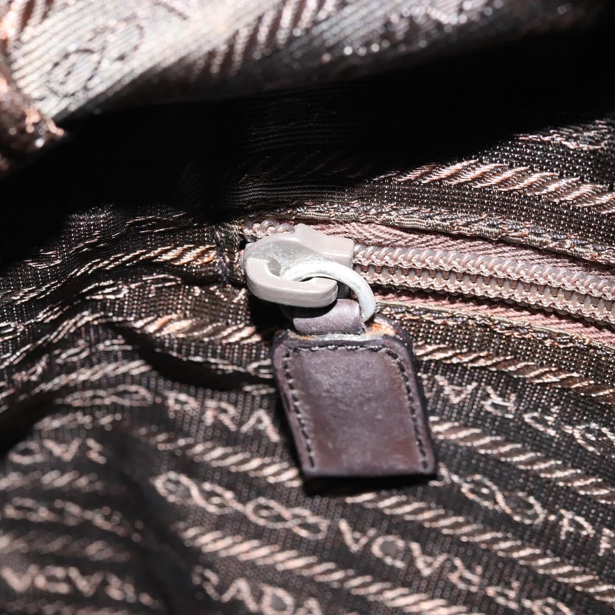 PRADA Tote Bag Nylon Green Silver Auth 172684