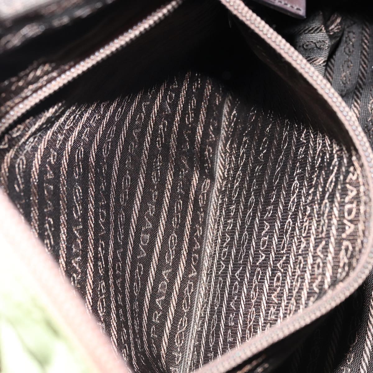 PRADA Tote Bag Nylon Green Silver Auth 172684