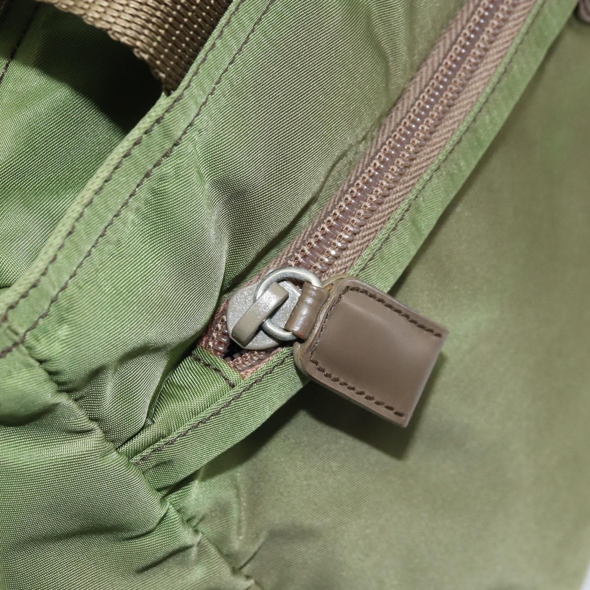 PRADA Tote Bag Nylon Green Silver Auth 172684