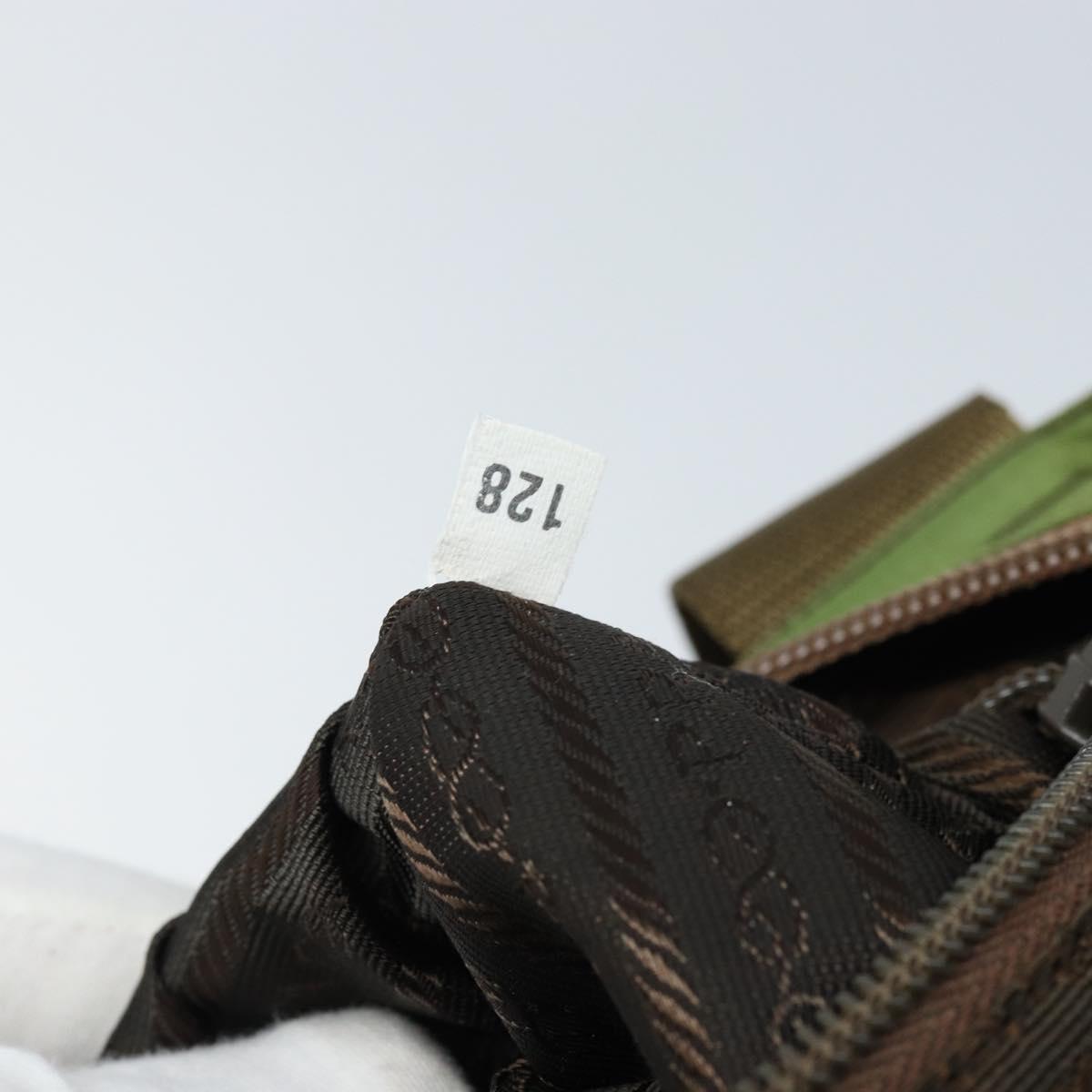 PRADA Tote Bag Nylon Green Silver Auth 172684