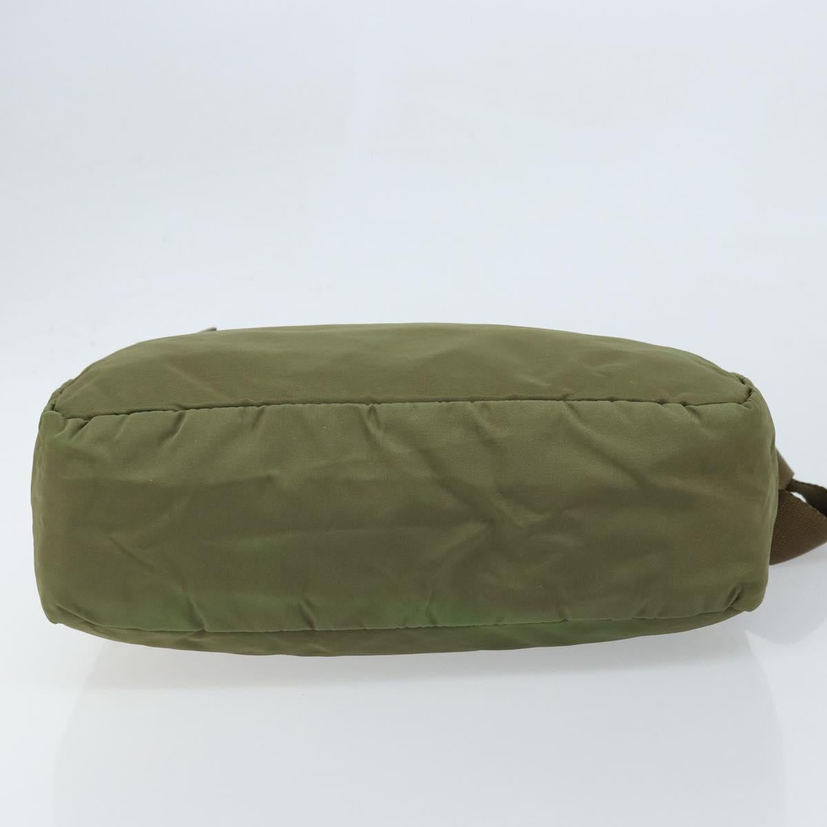 PRADA Tote Bag Nylon Green Silver Auth 172684